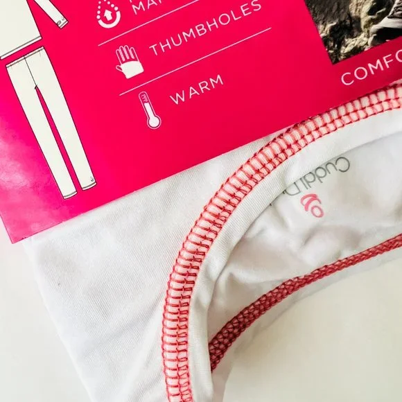 CUDDL DUDS Girls 2 Piece Stretch Poly Long Sleeve Crew & Leggings NWT Size Small - Picture 4 of 6